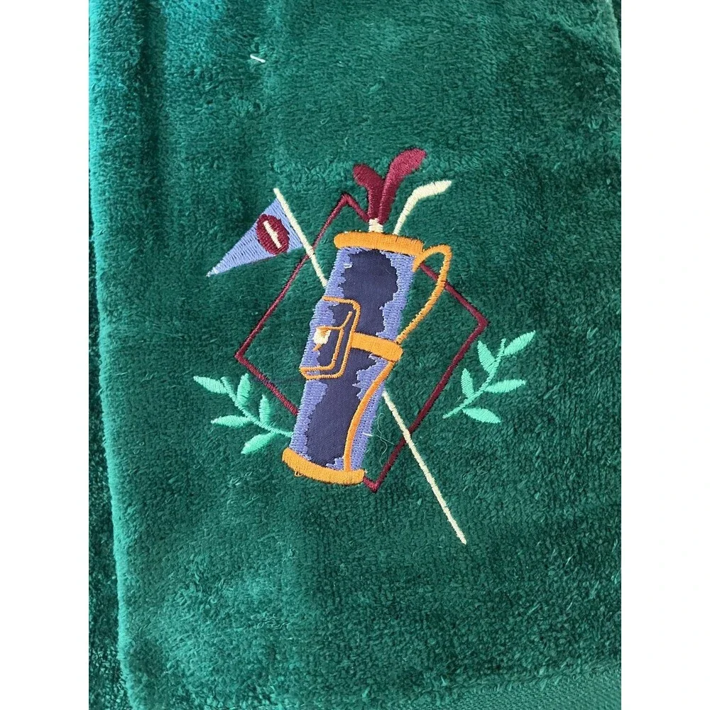 Premier Guest Towel Set of 3 Embroidered Green Golf Golfing Cotton NEW